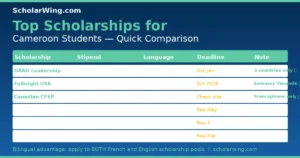top 6 scholarships with country flag