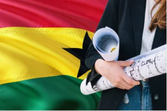 Ghana flag with destination country flags