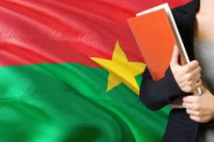 Burkina Faso flag with destination country flags