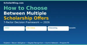 two scholarship offer letters side by side