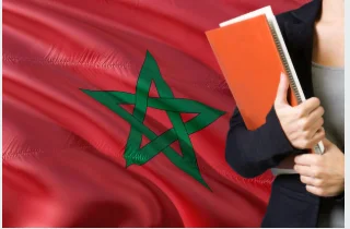 Morocco flag with world map and destination country flags