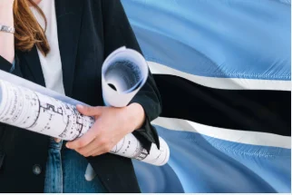 Botswana flag with destination country flags