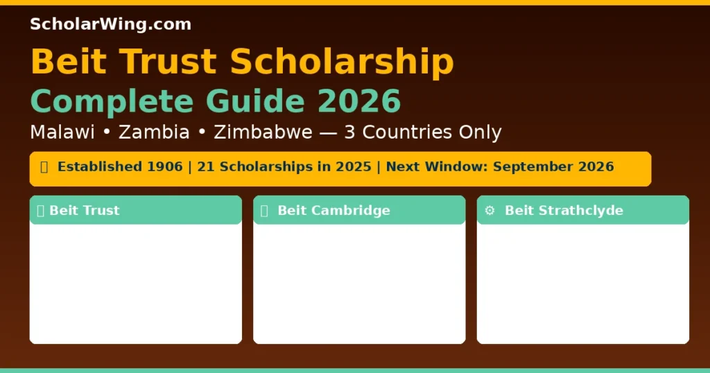 Beit Trust Scholarship 2026 — Only for Malawi, Zambia & Zimbabwe | UK (Oxford, Cambridge, Edinburgh, Glasgow) + South Africa (UCT, Stellenbosch, Rhodes) | Opens September 2026