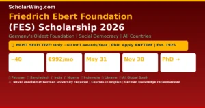 Friedrich Ebert Foundation (FES) Scholarship 2026 — Global South Priority | Social Democracy Values