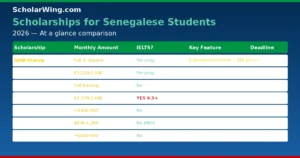 Scholarship comparison table