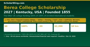 Berea College Scholarship 2027 | Berea, Kentucky, USA | Founded 1855