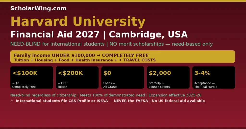 Harvard University Financial Aid 2027 | Cambridge, Massachusetts, USA