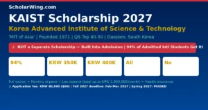 KAIST Scholarship 2027 | Korea Advanced Institute of Science and Technology | 'MIT of Asia' | All Countries