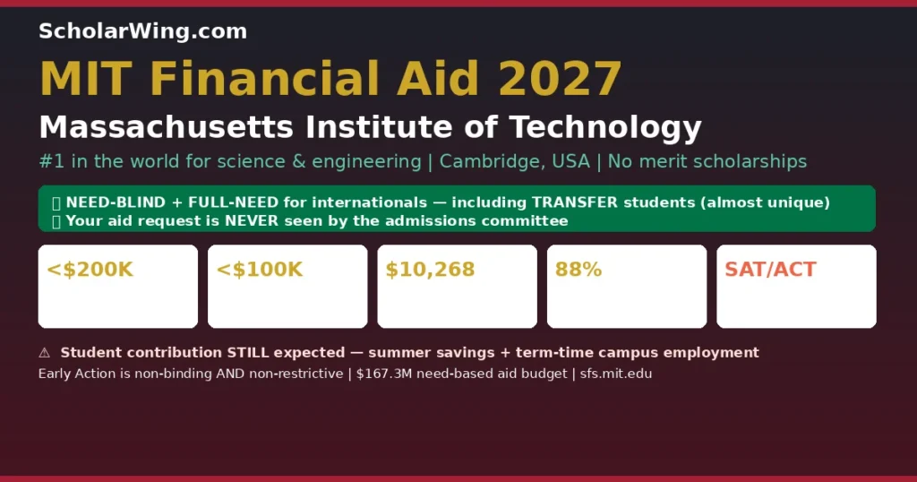 MIT Financial Aid 2027 | Cambridge, Massachusetts, USA | #1 in the World for Science & Engineering