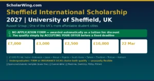 Sheffield International Scholarship 2027 | University of Sheffield, UK — Russell Group