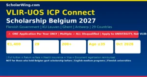 VLIR-UOS ICP Connect Scholarship 2027 | Flemish Belgium | €1,400/Month
