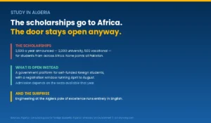 post Hero graphic: the scholarships go to Africa, the self-funded door stays open