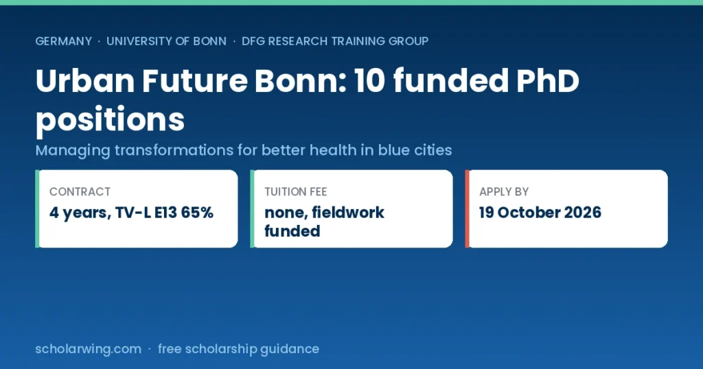 Urban Future RTG Bonn — 10 funded doctoral positions in urban health