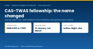 CAS-TWAS President's Fellowship now runs as the ANSO-CAS-TWAS UNESCO PhD Scholarship in China