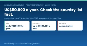 Faculty for the Future funds women in STEM up to US$50,000 a year, with applications closing 7 November 2026