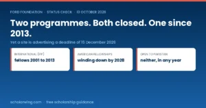 Both Ford Foundation fellowship programmes have closed, yet websites still advertise a December deadline Also set this same image as the post's Featured Image