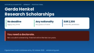 of post Hero graphic showing no deadline, no nationality rule, and the monthly rate