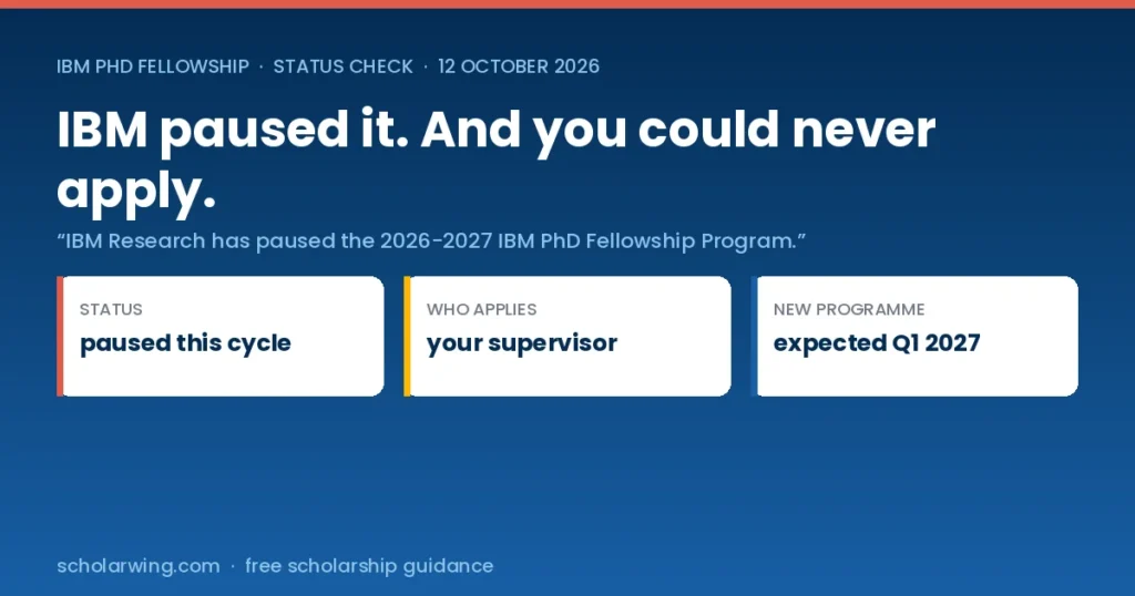 IBM has paused its 2026-2027 PhD Fellowship programme according to its own page