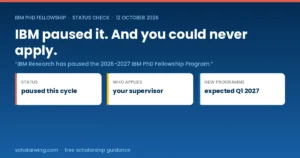 IBM has paused its 2026-2027 PhD Fellowship programme according to its own page