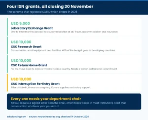 Four ISN grants closing on 30 November with their amounts and conditions