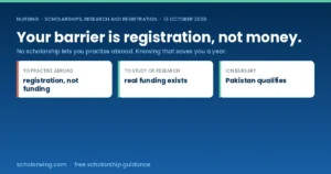 For nurses the barrier to working abroad is registration rather than scholarship funding