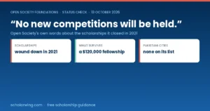 Open Society wound down its scholarship programmes in 2021 and says no new competitions will be held