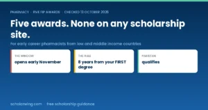 Five FIP awards for pharmacists from low and middle income countries that no scholarship website lists