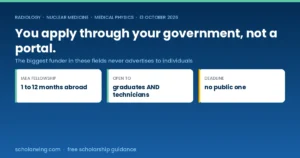 Hidden radiology and nuclear medicine scholarships that you apply for through your government rather than a portal