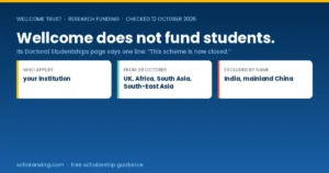 Wellcome Trust fellowships go to researchers through a host organization, not to students